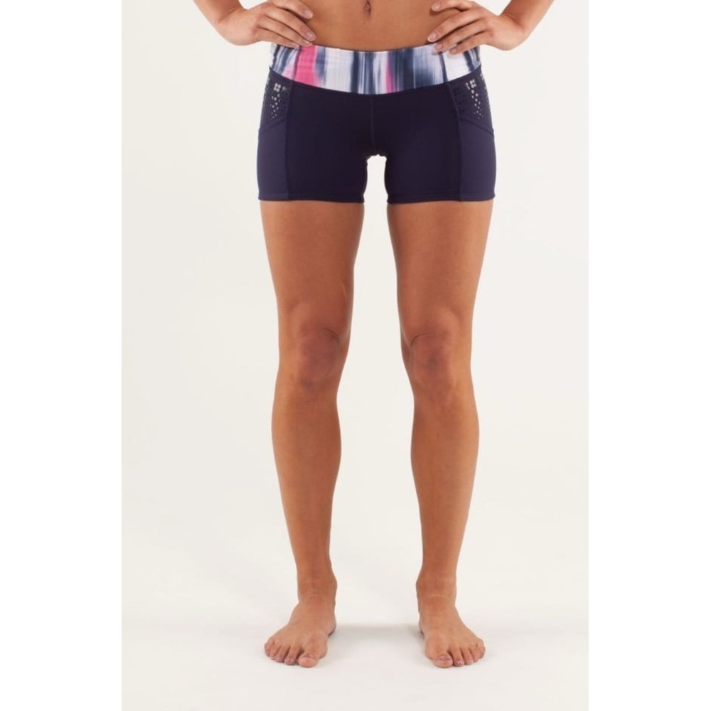 Lululemon Womens Run: Shorty Shorts Deep Indigo Navy Blue Luxtreme